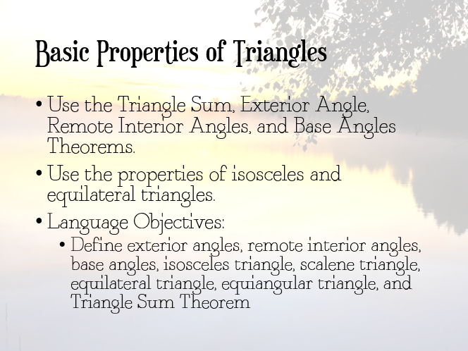 Basic Properties Of Triangles